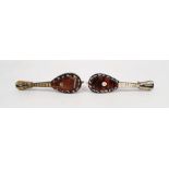 Two miniature tortoiseshell and mother of pearl inlaid mandolins (2)