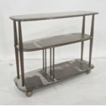 Dark elm Ercol three-tier trolley, 91cm x 70cm Condition ReportSome surface scratches, accretions,