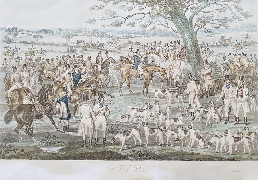 After Charles Hunt Set of four colour aquatints Breaking Cover and 3 other hunting scenes, published