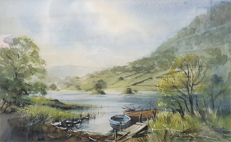 D. John Sweetingham Watercolour Rydal Water together with various prints (6)