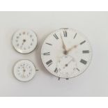 19th century fusee pocket watch movement by Davies & Co, Litherland, Liverpool, with white enamel