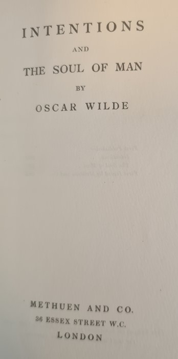 Wilde, Oscar 'Intentions and the Soul of Man'  Methuen and Co. 1908, limited edition of 1000 - Image 11 of 18