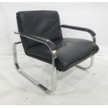 Single 20th century office armchair with chrome supports