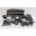 Minolta X-300 camera with Clubman MC Auto 1:2.8 lens and Club MC Auto zoom 1:4.5-5.5 lens