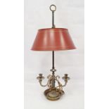 Three-branch candelabrum converted to table lamp