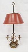 Three-branch candelabrum converted to table lamp