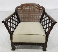Pair of 20th century cane back armchairs in the Chinese taste (2)