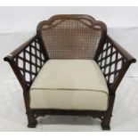 Pair of 20th century cane back armchairs in the Chinese taste (2)