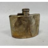 An early 20th century silver hip flask, plain form, Birmingham, 1918, makers Daniel & Arter, 3.