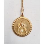9ct gold pendant on micro chain of St Christopher, 4.6g