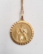 9ct gold pendant on micro chain of St Christopher, 4.6g