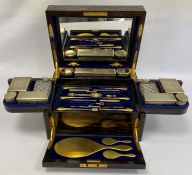 A Victorian coromandel and brass bound dressing case, by George Betjemann and Sons, Bedford 67