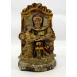 Possibly 18th century Italian carved wood and polychrome finished figural scene of Madonna and