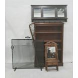 Edwardian hall wall mirror, the three mirrored panels with shelf and coat hooks beneath, 99cm