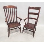 Slat back chair and a bar back armchair (2)