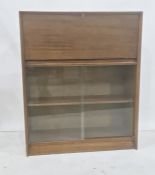 20th century mahogany lounge cabinet, the rectangular top above fall, with pigeonhole interior,