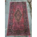 Vintage Iranian village rug with vibrant floral pattern, 300 x 161cm