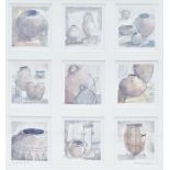 Kathy Lewis (20th century)  Watercolour drawing  "Egyptian Pots", titled and signed in pencil,