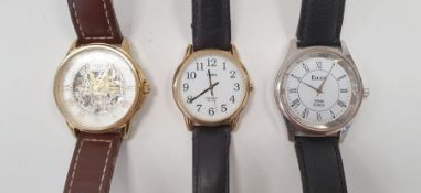 Gentleman's gilt metal Rotary wristwatch with show mechanism and various other gent's wristwatches