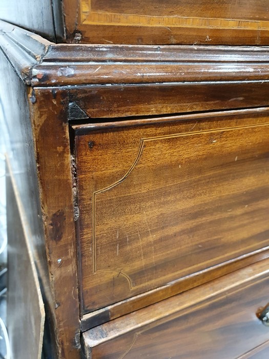 19th century converted mahogany linen press, the moulded cornice above two cupboard doors - Image 16 of 28