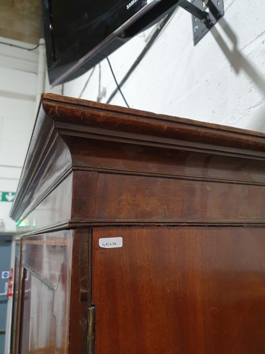 19th century converted mahogany linen press, the moulded cornice above two cupboard doors - Image 10 of 28