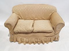 Late 19th/early 20th century two seat sofa in pale gold loose covers