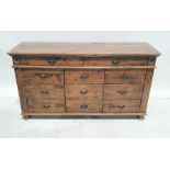 Modern sideboard of 11 assorted drawers, 153cm x 84.5cm Condition ReportScratching and marking to