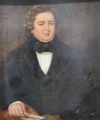 19th century school Oil on board 'William 3rd Earl of Dunmore' Labelled to frame Unsigned