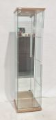 Narrow four-glass display cabinet, 42.5cm x 163.5cm