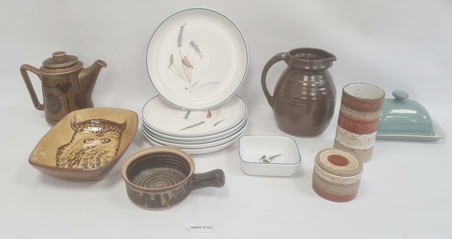 Quantity of Denby 'Greenwheat' china, a studio pottery bowl, a quantity of Norwegian '