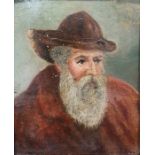 Late 19th/ early 20th century Oil on card 'Leonardo Di Vinci' Marked to reverse by Thomas Barker