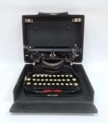 Corona black metal typewriter inscribed L C Smith & Corona Typewriters Ltd, Aldwych, London in