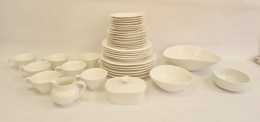 Portmeirion Sophie Conran designed part-dinner service, 20th century, printed marks, of reeded form,
