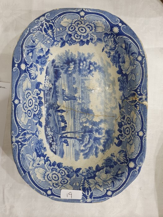 Collection of Staffordshire blue and white pottery, 19th century, variously transfer printed in - Image 21 of 55