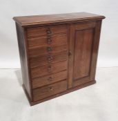 20th century oak cupboard, the rectangular top with moulded edge, the right hand side cupboard