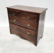 20th century pine chest of two short over two long drawers, 91cm x 79cm