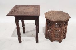 Two Eastern carved tables (2)