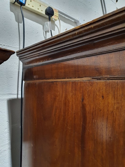 19th century converted mahogany linen press, the moulded cornice above two cupboard doors - Image 13 of 28