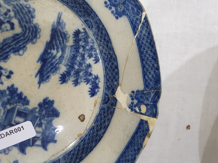 Collection of Staffordshire blue and white pottery, 19th century, variously transfer printed in - Image 35 of 55