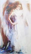 Christine Comyn (Belgium 1957) Limited edition print Young girl in white dress, no. 54/195, 57cm x
