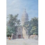 British school (late 19th/early 20th century)  Watercolour drawing View of a church dome with