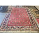Eastern rug allover decoration in stepped border, 372cm x 273cm