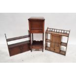 20th century oak workbox and two hanging shelving units (3)