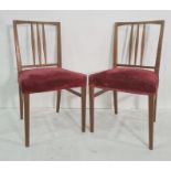 Set of four boardroom chairs with pink upholstered seats (4)