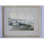 Ronald Carter (20th century school) Watercolour drawing "Bembridge Harbour", labelled to reverse,