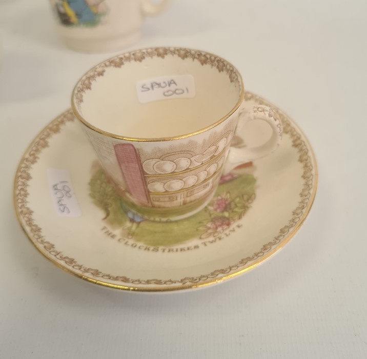 Collection of nurseryware pottery mugs, circa 1930 and later, variously printed and painted with - Image 5 of 12