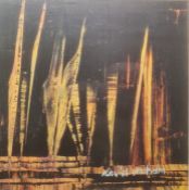 David Graham (20th century)  Oil on card  Orange highlights on a black ground, 11cm x 11cm