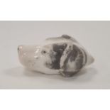 19th century English porcelain miniature dog’s head whistle, enriched in black and brown enamel, 5.
