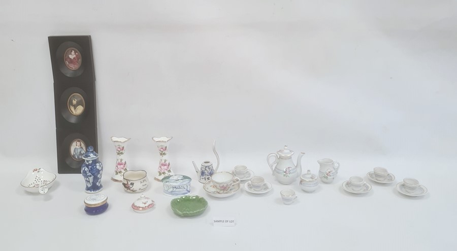 Assorted collection of miniature porcelain figures and models, including models of swans, birds