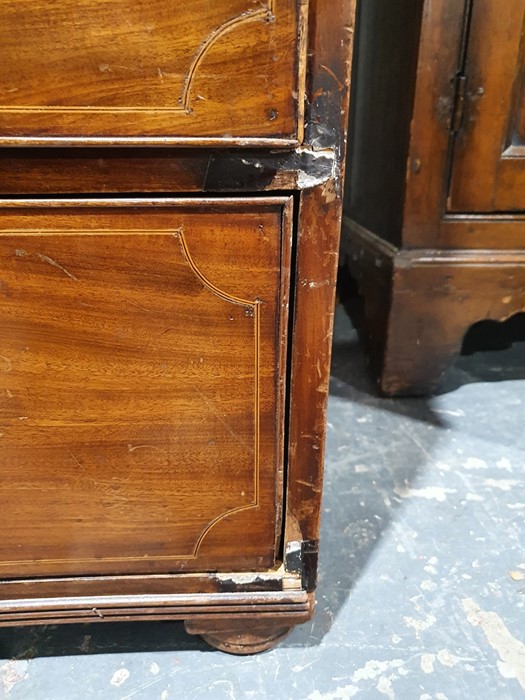 19th century converted mahogany linen press, the moulded cornice above two cupboard doors - Image 19 of 28